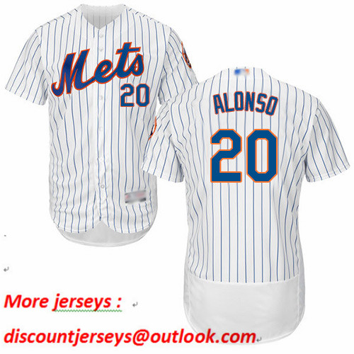 Mets #20 Pete Alonso White(Blue Strip) Flexbase Authentic Collection Stitched Baseball Jersey Mets #20 Pete Alonso White(Blue Strip) Flexbase Authentic Collection Stitched Baseball Jersey