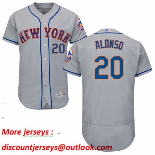 Mets #20 Pete Alonso Grey Flexbase Authentic Collection Stitched Baseball Jersey Mets #20 Pete Alonso Grey Flexbase Authentic Collection Stitched Baseball Jersey