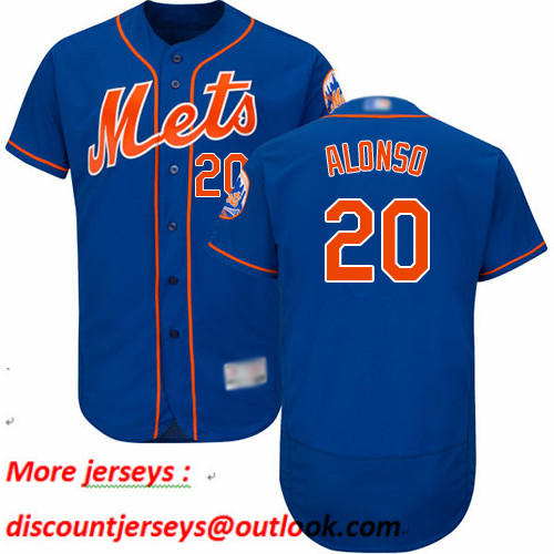 Mets #20 Pete Alonso Blue Flexbase Authentic Collection Stitched Baseball Jersey Mets #20 Pete Alonso Blue Flexbase Authentic Collection Stitched Baseball Jersey