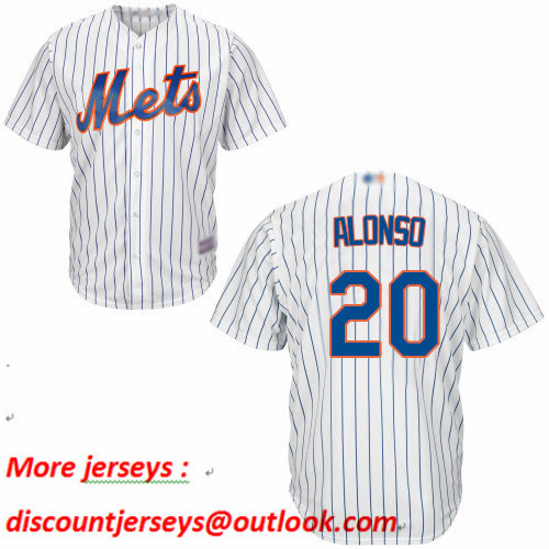 Mets #20 Pete Alonso White(Blue Strip) New Cool Base Stitched Baseball Jersey Mets #20 Pete Alonso White(Blue Strip) New Cool Base Stitched Baseball Jersey