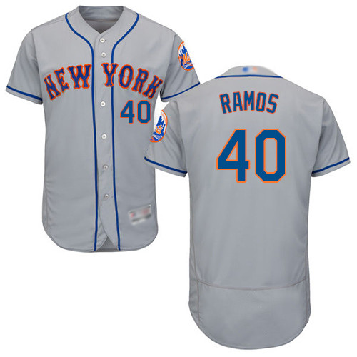 Mets #40 Wilson Ramos Grey Flexbase Authentic Collection Stitched Baseball Jersey Mets #40 Wilson Ramos Grey Flexbase Authentic Collection Stitched Baseball Jersey