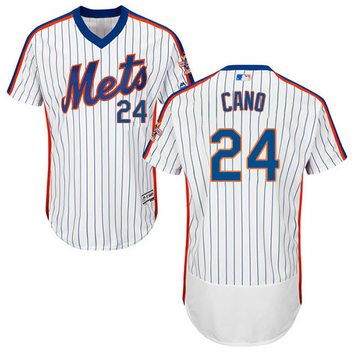 Mets #24 Robinson Cano White(Blue Strip) Flexbase Authentic Collection Alternate Stitched Baseball Jersey Mets #24 Robinson Cano White(Blue Strip) Flexbase Authentic Collection Alternate Stitched Baseball Jersey