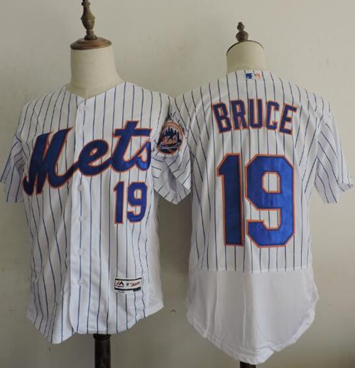 Mets #19 Jay Bruce White(Blue Strip) Flexbase Authentic Collection Stitched MLB Jersey Mets #19 Jay Bruce White(Blue Strip) Flexbase Authentic Collection Stitched MLB Jersey