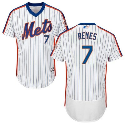Mets #7 Jose Reyes White(Blue Strip) Flexbase Authentic Collection Alternate Stitched MLB Jersey Mets #7 Jose Reyes White(Blue Strip) Flexbase Authentic Collection Alternate Stitched MLB Jersey