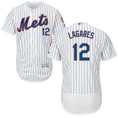 Mets #12 Juan Lagares White(Blue Strip) Flexbase Authentic Collection Stitched MLB Jersey Mets #12 Juan Lagares White(Blue Strip) Flexbase Authentic Collection Stitched MLB Jersey