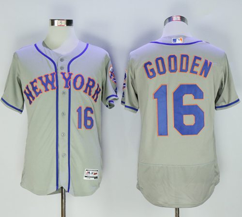 Mets #16 Dwight Gooden Grey Flexbase Authentic Collection Stitched MLB Jersey Mets #16 Dwight Gooden Grey Flexbase Authentic Collection Stitched MLB Jersey