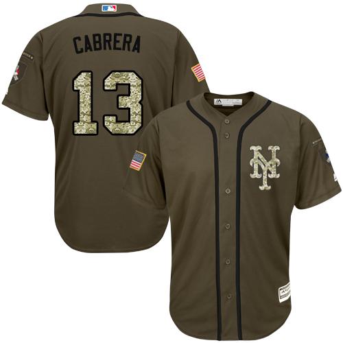 Mets #13 Asdrubal Cabrera Green Salute to Service Stitched MLB Jersey Mets #13 Asdrubal Cabrera Green Salute to Service Stitched MLB Jersey