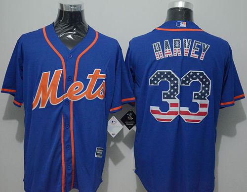 Mets #33 Matt Harvey Blue USA Flag Fashion Stitched MLB Jersey Mets #33 Matt Harvey Blue USA Flag Fashion Stitched MLB Jersey
