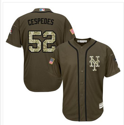 Mets #52 Yoenis Cespedes Green Salute to Service Stitched MLB Jersey Mets #52 Yoenis Cespedes Green Salute to Service Stitched MLB Jersey