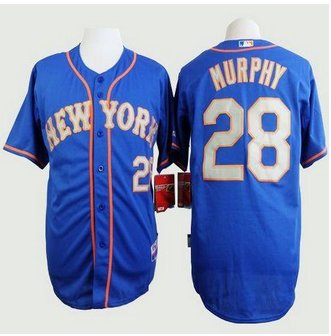 New York Mets #28 Daniel Murphy Blue(Grey NO.) Alternate Road Cool Base Stitched Baseball jerseys New York Mets #28 Daniel Murphy Blue(Grey NO.) Alternate Road Cool Base Stitched Baseball jerseys