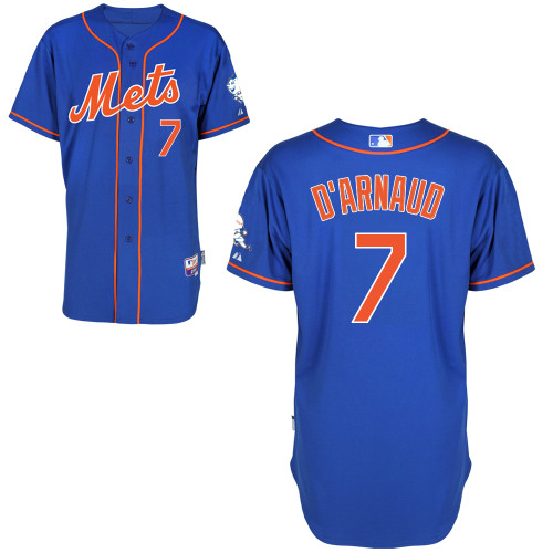 New York Mets #7 D'arnaud Blue Authentic Personalized Alternate Home Jersey New York Mets #7 D'arnaud Blue Authentic Personalized Alternate Home Jersey