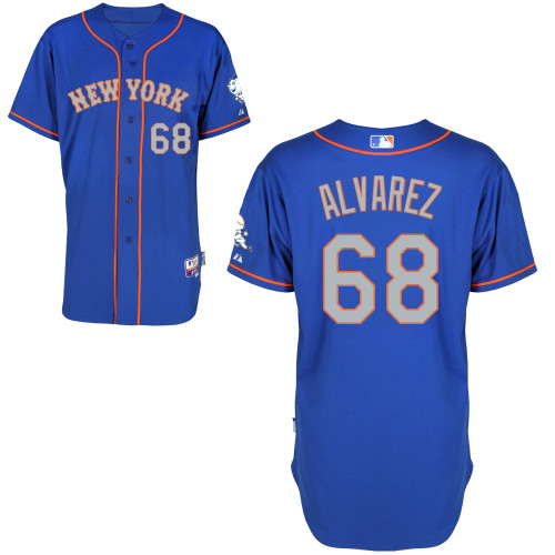 New York Mets #68 Alvarez Blue Authentic Personalized Alternate Road Jersey