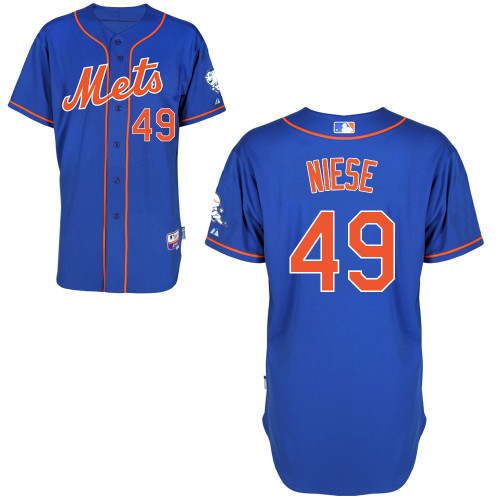 New York Mets #49 Niese jr Blue Authentic Personalized Alternate Home Jersey New York Mets #49 Niese jr Blue Authentic Personalized Alternate Home Jersey