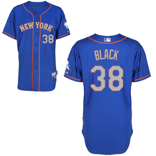New York Mets #38 Black Blue Authentic Personalized Alternate Road Jersey New York Mets #38 Black Blue Authentic Personalized Alternate Road Jersey