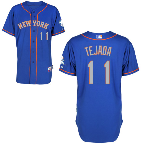 New York Mets #11 Tejada Blue Authentic Personalized Alternate Road Jersey New York Mets #11 Tejada Blue Authentic Personalized Alternate Road Jersey