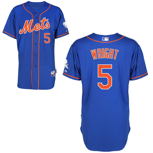 New York Mets #5 Wright Blue Authentic Personalized Alternate Home Jersey New York Mets #5 Wright Blue Authentic Personalized Alternate Home Jersey