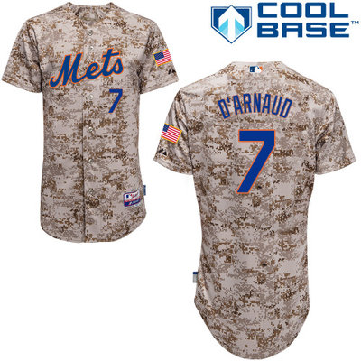 New York Mets #7 D'arnaud Authentic Personalized Alternate Camo Jersey New York Mets #7 D'arnaud Authentic Personalized Alternate Camo Jersey
