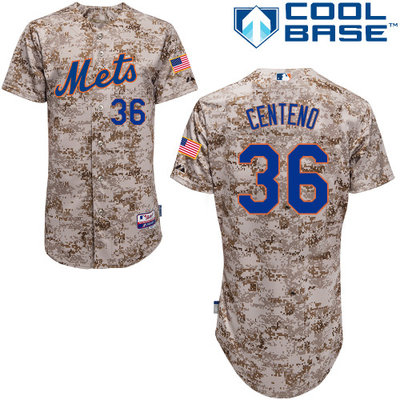 New York Mets #36 Centeno Authentic Personalized Alternate Camo Jersey