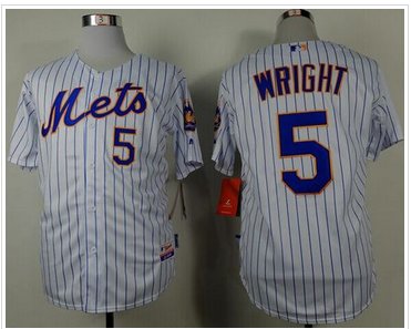 New York Mets #5 David Wright White(Blue Strip) Home Cool Base Baseball Jersey New York Mets #5 David Wright White(Blue Strip) Home Cool Base Baseball Jersey