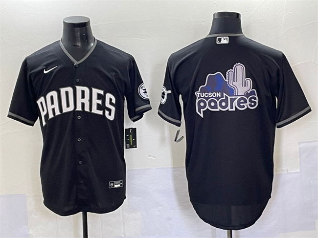 Men's San Diego Padres Team Big Logo Black Stitched Baseball Jersey Men's San Diego Padres Team Big Logo Black Stitched Baseball Jersey