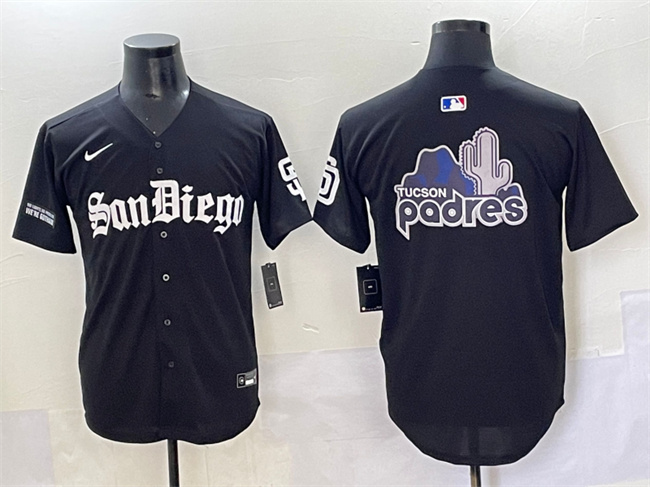 Men's San Diego Padres Team Big Logo Black Gothic Edition Vapor Limited Stitched Baseball Jersey Men's San Diego Padres Team Big Logo Black Gothic Edition Vapor Limited Stitched Baseball Jersey