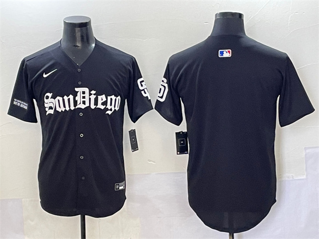 Men's San Diego Padres Blank Black Gothic Edition Vapor Limited Stitched Baseball Jersey Men's San Diego Padres Blank Black Gothic Edition Vapor Limited Stitched Baseball Jersey