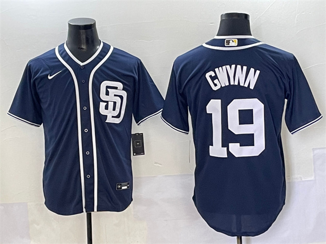 Men's San Diego Padres #19 Tony Gwynn Navy Cool Base Stitched Baseball Jersey Men's San Diego Padres #19 Tony Gwynn Navy Cool Base Stitched Baseball Jersey