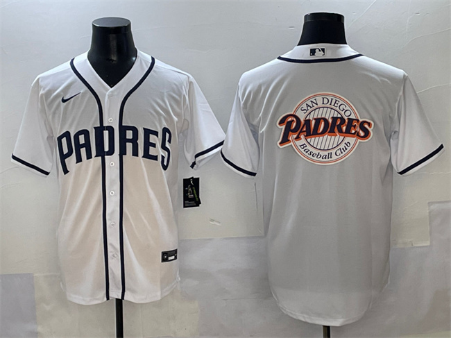 Men's San Diego Padres Team Big Logo White Cool Base Stitched Baseball Jersey 002 Men's San Diego Padres Team Big Logo White Cool Base Stitched Baseball Jersey 002