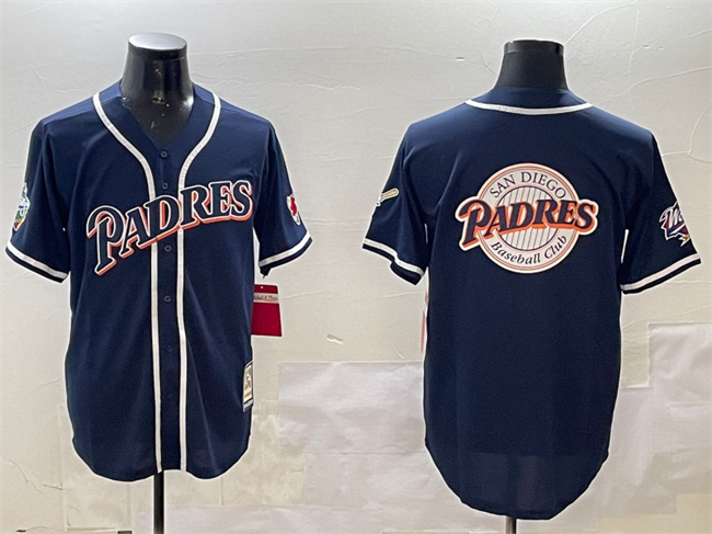 Men's San Diego Padres Tan Team Big Logo Navy 1998 World Series Cool Base Stitched Baseball Jersey Men's San Diego Padres Tan Team Big Logo Navy 1998 World Series Cool Base Stitched Baseball Jersey