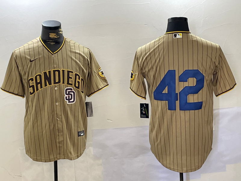 Men's San Diego Padres #42 Jackie Robinson Tan Cool Base Stitched Baseball Jersey 1 Men's San Diego Padres #42 Jackie Robinson Tan Cool Base Stitched Baseball Jersey 1