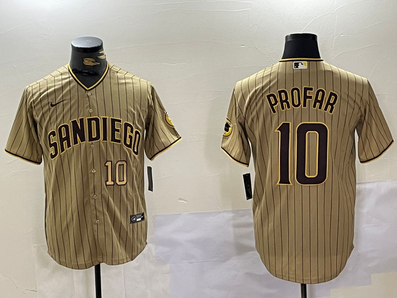 Men's San Diego Padres #10 Jurickson Profar Tan Cool Base Stitched Baseball Jersey 1 Men's San Diego Padres #10 Jurickson Profar Tan Cool Base Stitched Baseball Jersey 1