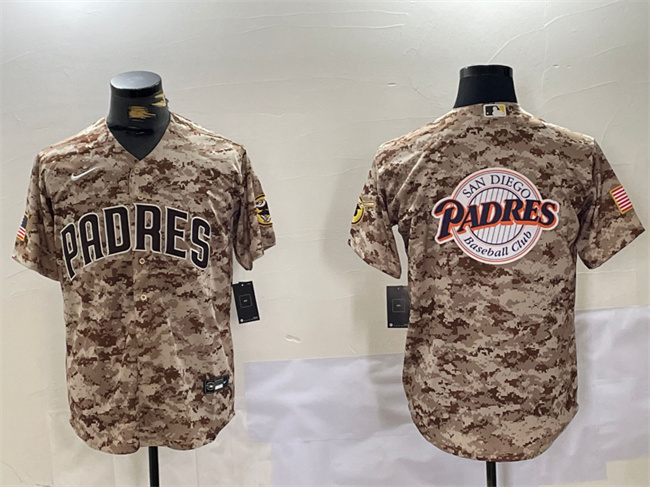 Men's San Diego Padres Tan Camo Team Big Logo Cool Base Stitched Baseball Jersey Men's San Diego Padres Tan Camo Team Big Logo Cool Base Stitched Baseball Jersey
