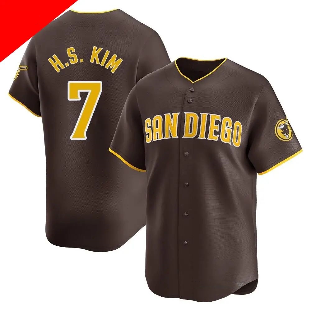Men's San Diego Padres #7 Ha-Seong Kim Brown Cool Base Stitched Jersey Men's San Diego Padres #7 Ha-Seong Kim Brown Cool Base Stitched Jersey