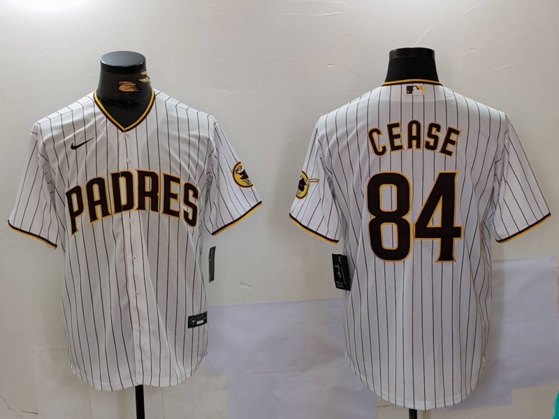 Men's San Diego Padres #84 Dylan Cease White Patch Cool Base Stitched Men's San Diego Padres #84 Dylan Cease White Patch Cool Base Stitched