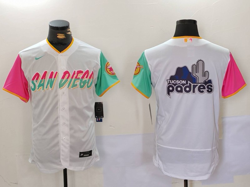 Men's San Diego Padres big logo Profar White City Connect Cool Base Stitched Baseball Jersey 8 Men's San Diego Padres big logo Profar White City Connect Cool Base Stitched Baseball Jersey 8