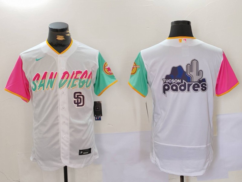 Men's San Diego Padres big logo Profar White City Connect Cool Base Stitched Baseball Jersey 3 Men's San Diego Padres big logo Profar White City Connect Cool Base Stitched Baseball Jersey 3