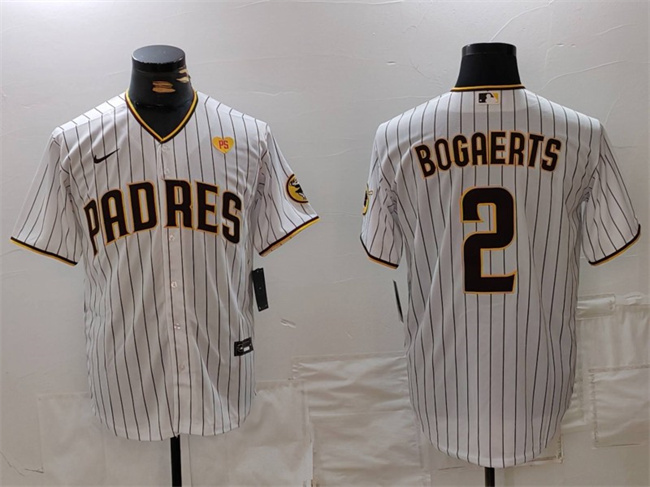 Men's San Diego Padres #2 Xander Bogaerts White With PS Patch Cool Base Stitched Baseball Jersey Men's San Diego Padres #2 Xander Bogaerts White With PS Patch Cool Base Stitched Baseball Jersey