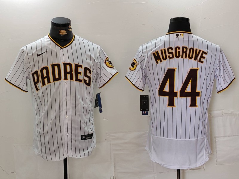 Men's San Diego Padres #44 Joe Musgrove White 2024 Home Limited Stitched Baseball Jersey 5 Men's San Diego Padres #44 Joe Musgrove White 2024 Home Limited Stitched Baseball Jersey 5