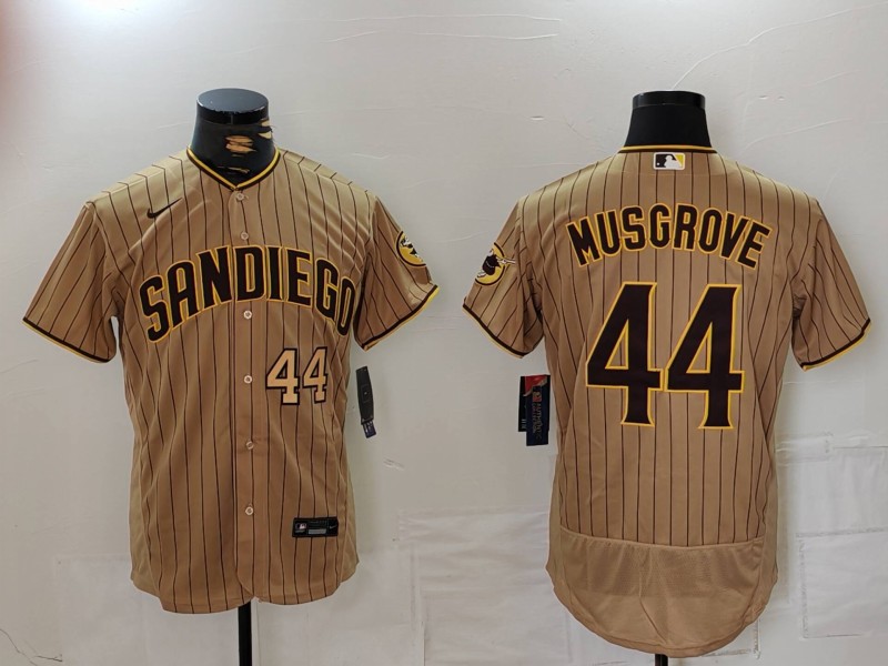 Nike Men's San Diego Padres #44 Musgrove Tan Brown Authentic Alternate Player Jersey 3 Nike Men's San Diego Padres #44 Musgrove Tan Brown Authentic Alternate Player Jersey 3