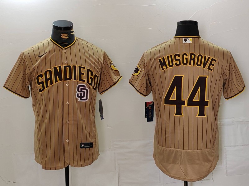 Nike Men's San Diego Padres #44 Musgrove Tan Brown Authentic Alternate Player Jersey 1 Nike Men's San Diego Padres #44 Musgrove Tan Brown Authentic Alternate Player Jersey 1