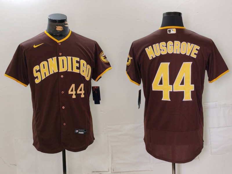 Nike Men's San Diego Padres #44 Musgrove Brown Tan Authentic Alternate Player Jersey 1 Nike Men's San Diego Padres #44 Musgrove Brown Tan Authentic Alternate Player Jersey 1