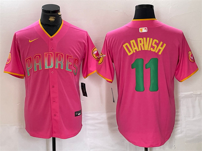 Men's San Diego Padres #11 Yu Darvish Pink Cool Base Stitched Baseball Jersey Men's San Diego Padres #11 Yu Darvish Pink Cool Base Stitched Baseball Jersey