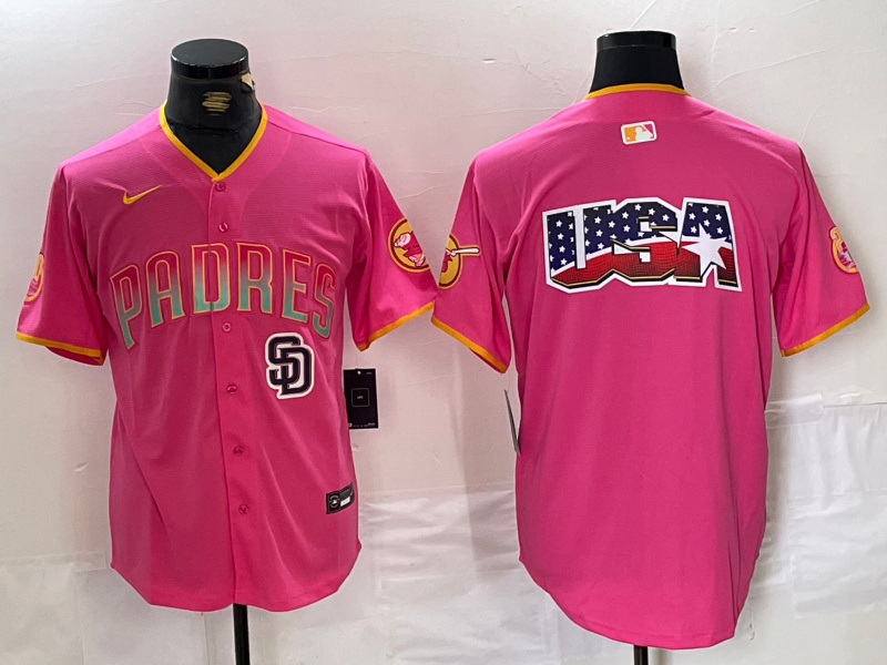 men's san diego padres team big logo pink cool base stitched baseball jersey 2_副本 men's san diego padres team big logo pink cool base stitched baseball jersey 2_副本