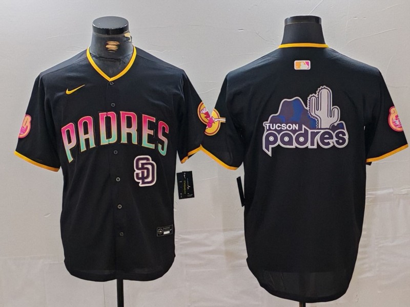 Men's San Diego Padres Black Team Big Logo Cool Base Stitched Baseball JerseyS 3 Men's San Diego Padres Black Team Big Logo Cool Base Stitched Baseball JerseyS 3