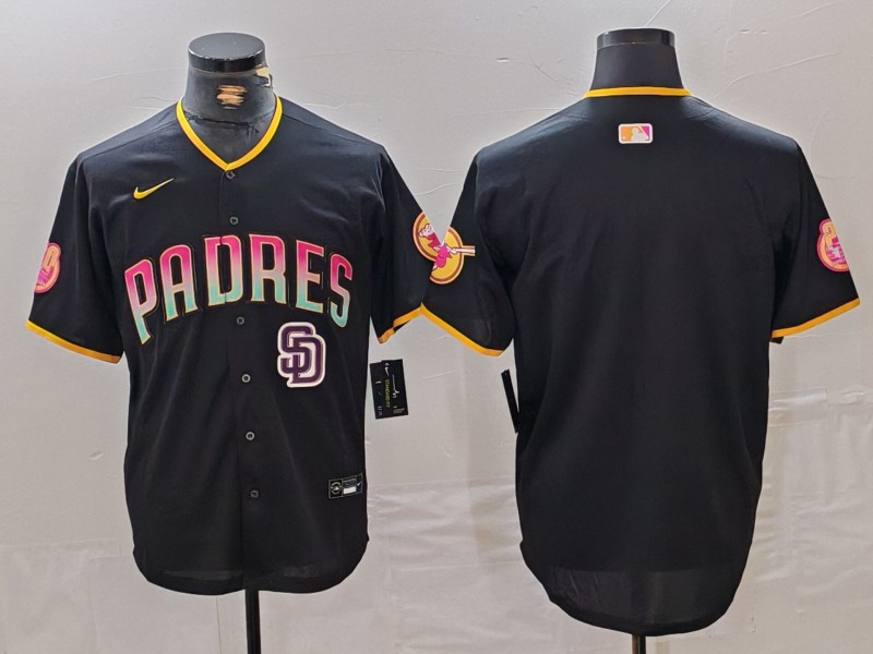 Men's San Diego Padres Blank Black Cool Base Stitched Baseball Jersey 1 Men's San Diego Padres Blank Black Cool Base Stitched Baseball Jersey 1