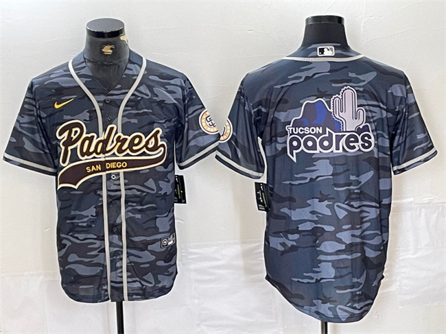 Men's San Diego Padres Gray Camo Team Big Logo Cool Base Stitched Baseball Jersey 5 Men's San Diego Padres Gray Camo Team Big Logo Cool Base Stitched Baseball Jersey 5