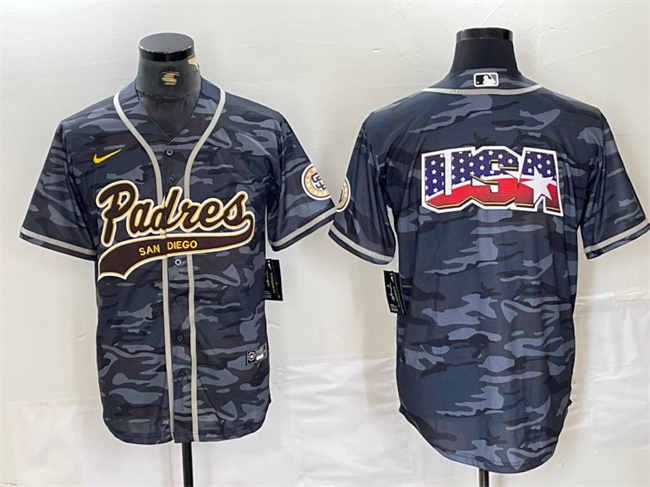 Men's San Diego Padres Gray Camo Team Big Logo Cool Base Stitched Baseball Jersey 3 Men's San Diego Padres Gray Camo Team Big Logo Cool Base Stitched Baseball Jersey 3