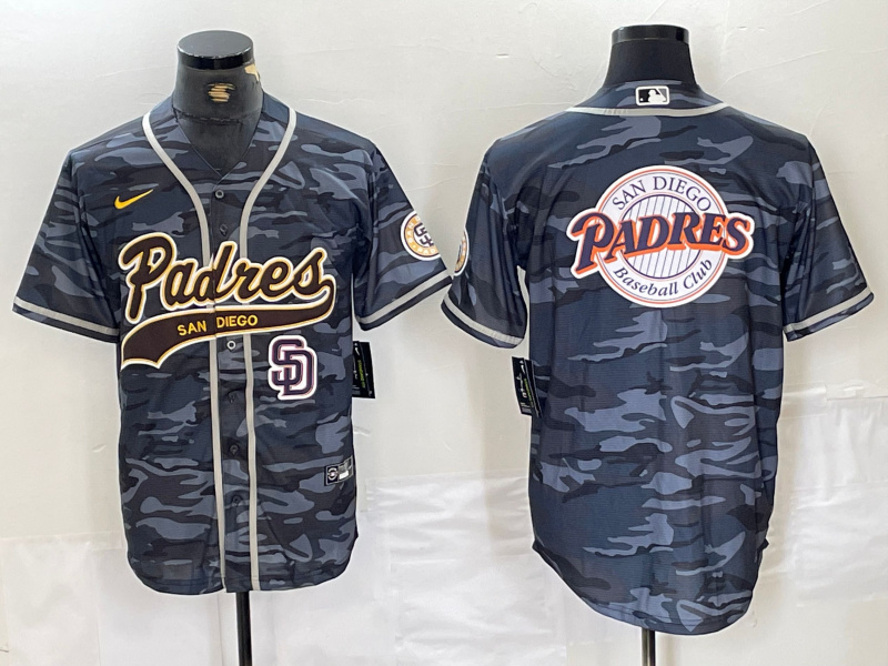 Men's San Diego Padres Blank Gray Camo Cool Base Stitched Baseball Jersey 6 Men's San Diego Padres Blank Gray Camo Cool Base Stitched Baseball Jersey 6
