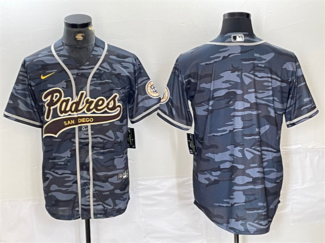 Men's San Diego Padres Blank Gray Camo Cool Base Stitched Baseball Jersey Men's San Diego Padres Blank Gray Camo Cool Base Stitched Baseball Jersey