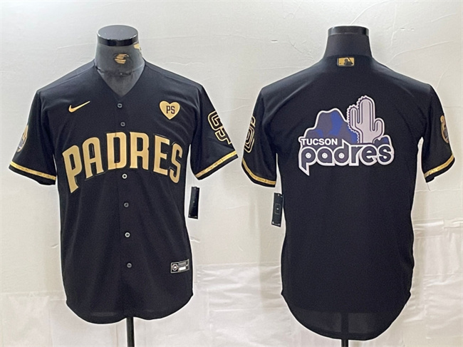 Men's San Diego Padres Team Big Logo Black Gold With Patch Cool Base Stitched Baseball Jerseys 1 Men's San Diego Padres Team Big Logo Black Gold With Patch Cool Base Stitched Baseball Jerseys 1